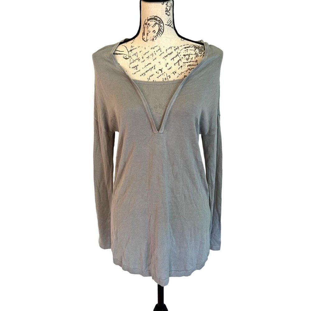 Soft Surroundings Long Sleeve Knit Sweater Shirt Viscose Top Layer Look Small
